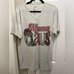 Bella Canvas Mama Claus Tee - Cream and Red